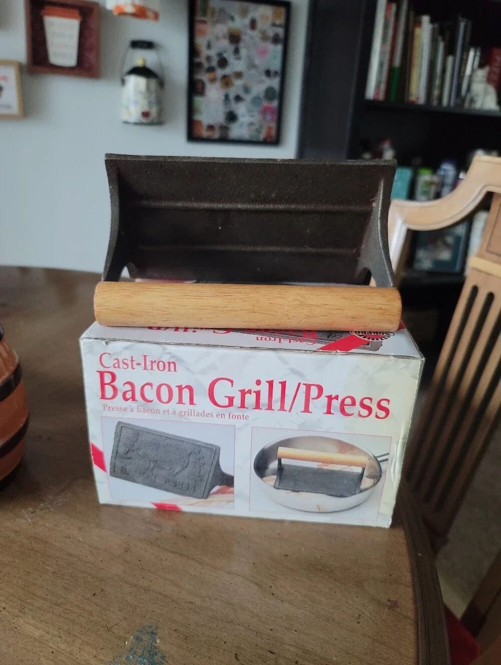 Norpro Cast Iron Bacon Grill Press with Box - Model 1400